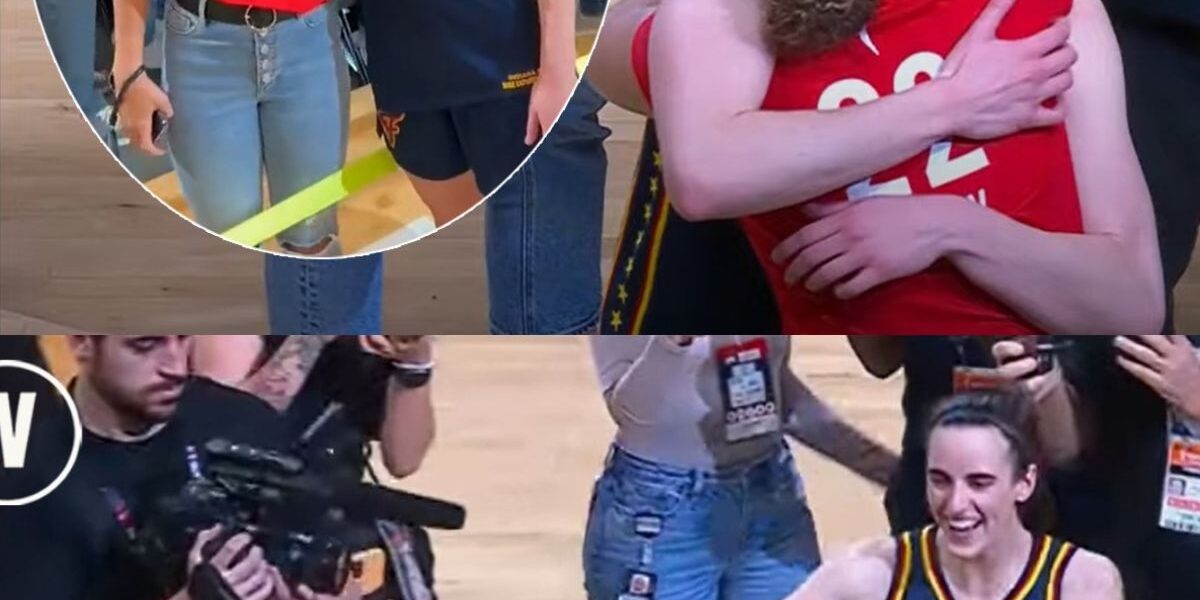 Caitlin Clark Hugs Gabbie Marshall, Iowa Hawkeyes Teammate After Winning Game. Indiana Fever-lh