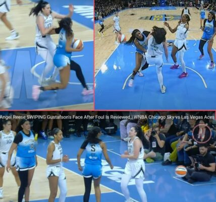 Angel Reese SWIPING Gustafson's Face After Foul Is Reviewed | WNBA Chicago Sky vs Las Vegas Aces!