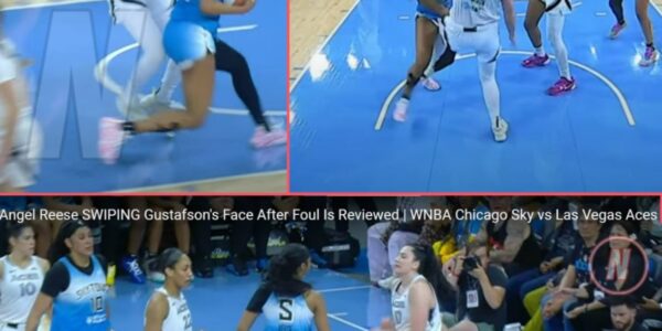 Angel Reese SWIPING Gustafson's Face After Foul Is Reviewed | WNBA Chicago Sky vs Las Vegas Aces!