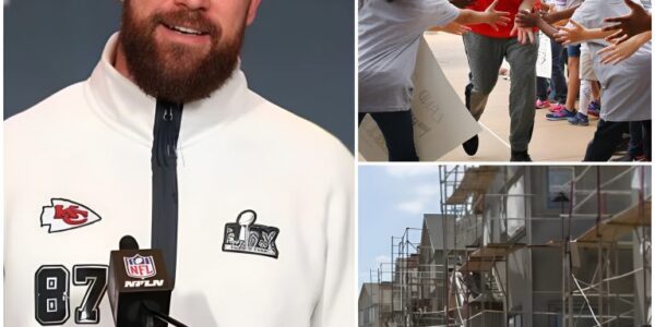 BREAKING: Kansas City Chiefs' Travis Kelce donates $12.9 million to the Homeless Housing Initiative, builds 150 homes with 300 beds and shares a touching message about childhood.